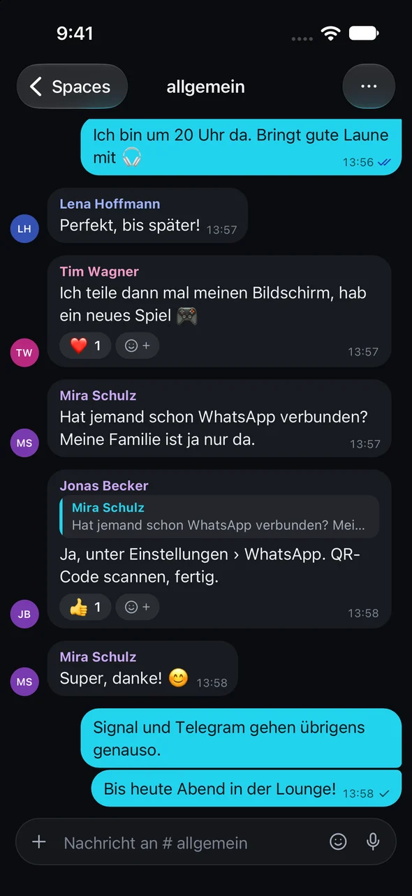 Mesh auf dem iPhone: derselbe Kanal
